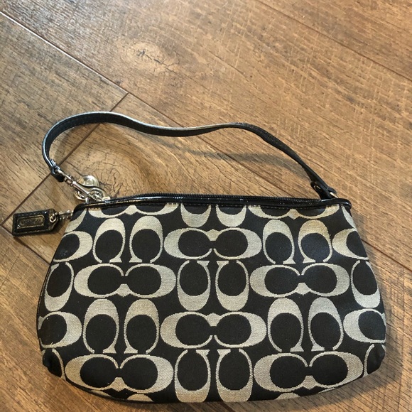 Black and grey coach wristlet - Picture 2 of 2